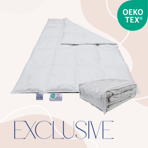 Kołdra puchowa Exclusive 220/200 1,30 kg biała